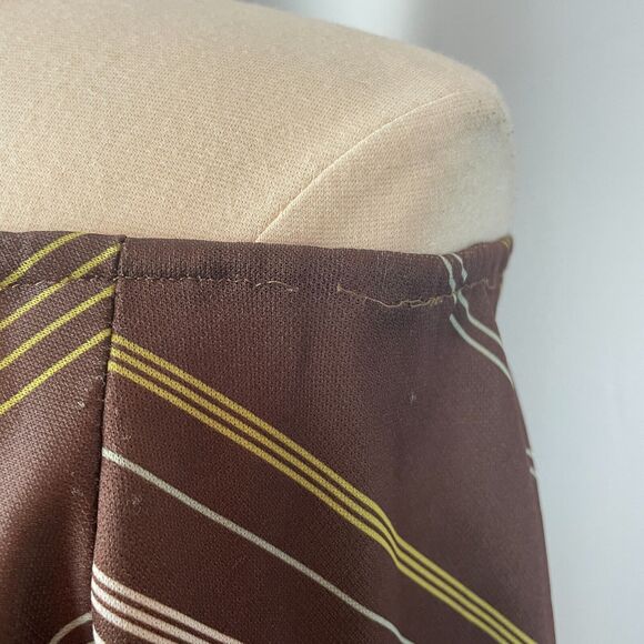 Vintage Boho Dress Size Medium Floral Brown Blue Off Shoulder 70s Retro Hippie - Picture 8 of 16